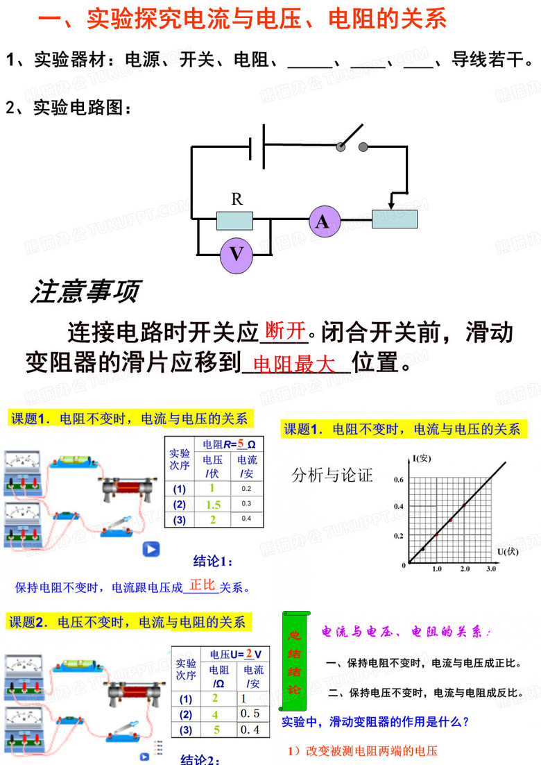 初三物理电学欧姆定律复习
