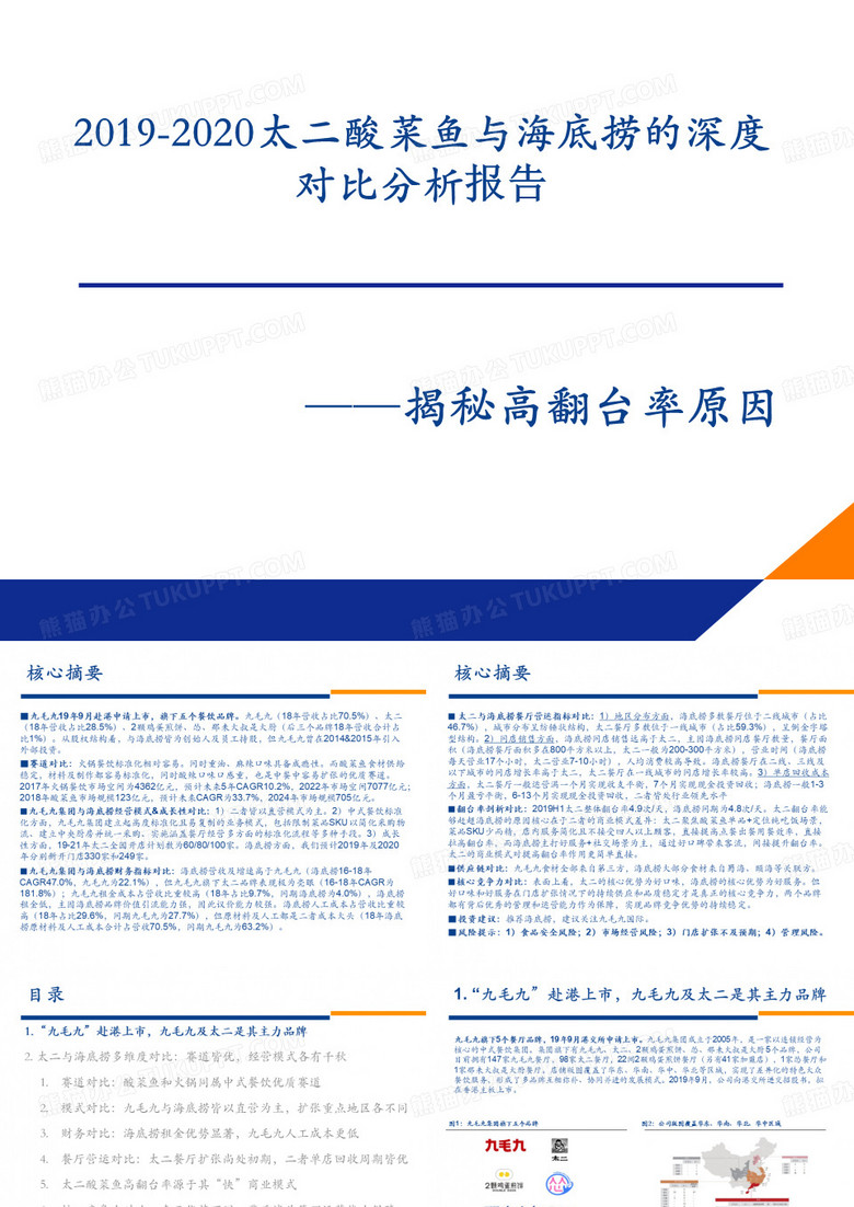 2019-2020太二酸菜鱼与海底捞的深度对比分析报告