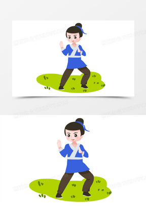 古风人物古装练武形象元素