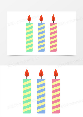 卡通可爱生日蜡烛免抠元素