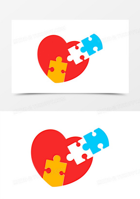 爱心拼图图片素材