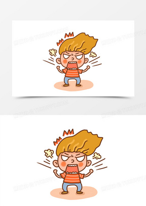 手绘卡通暴躁表情包免抠元素