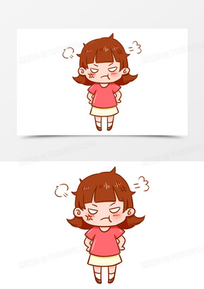 卡通手绘暴躁生气表情包元素