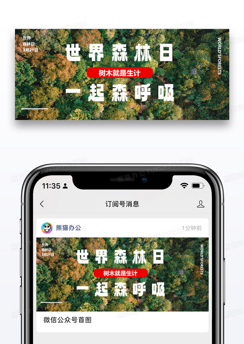 世界森林日公众首页封面图片设计