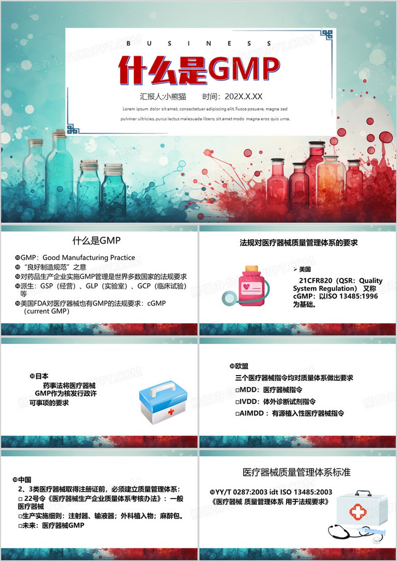绿色简约风什么是GMP培训PPT模板