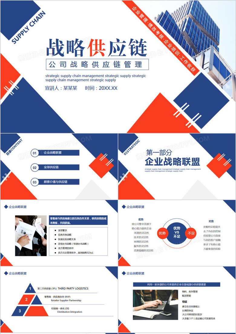 簡(jiǎn)約商務(wù)風(fēng)公司戰(zhàn)略供應(yīng)鏈管理PPT模板