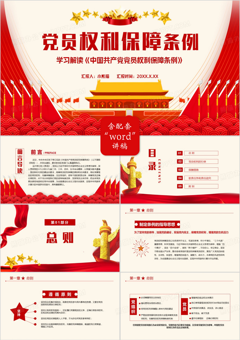 党政风中国共产党党员权利保障条例解读PPT模板