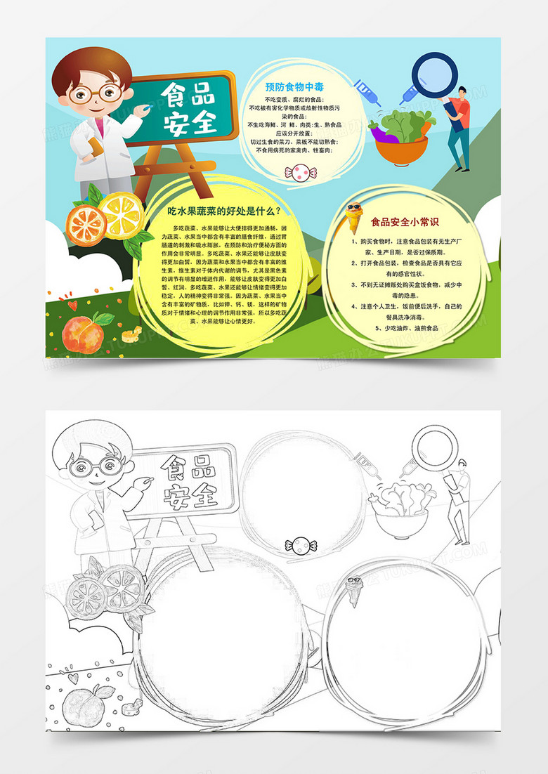 食品安全健康饮食安全小报word模板 食品安全健康饮食安全小报word模板