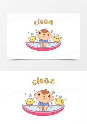 全球洗手日爱干净手绘卡通元素