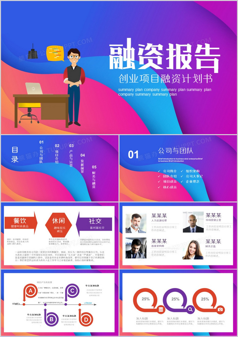 创业项目融资计划书通用PPT模板 创业项目融资计划书通用PPT模板