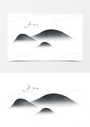 手绘水墨风山水云纹