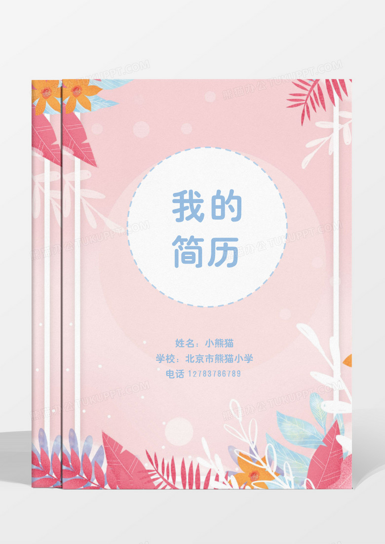 清新唯美小升初幼升小簡(jiǎn)歷word模板