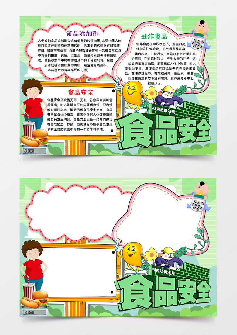 食品安全宣传手抄报word模板 食品安全宣传手抄报word模板