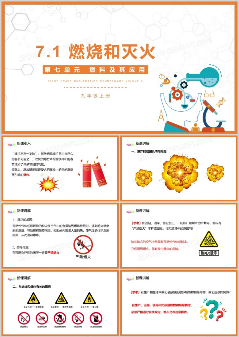 部编版九年级化学上册燃烧和灭火课件PPT模板