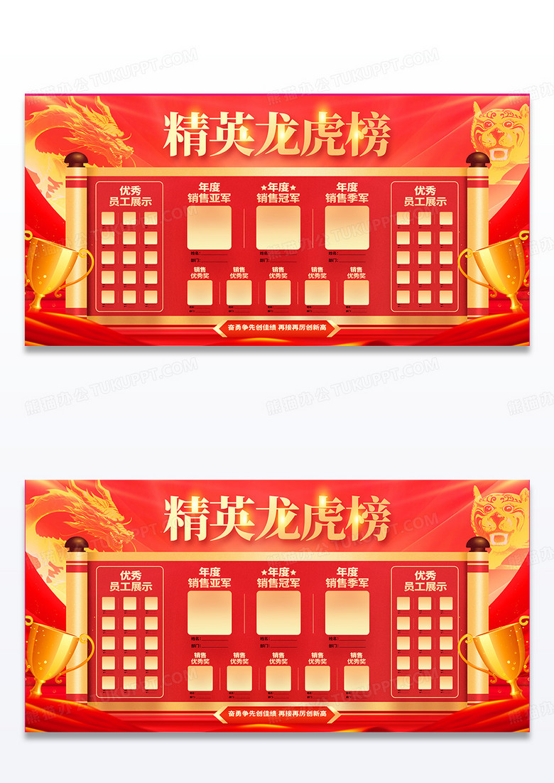 红色蛇年大气喜庆2025销售龙虎榜宣传展板设计