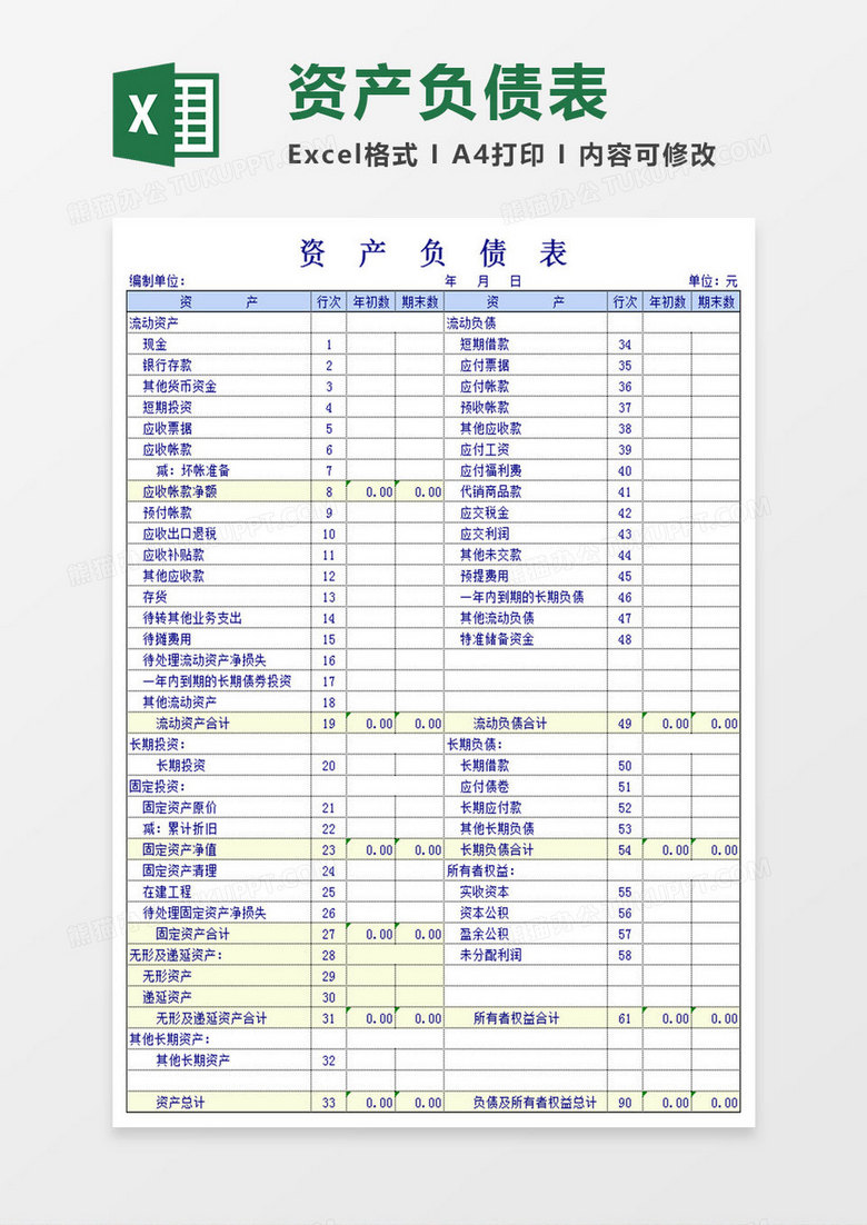 商品流通企业会计报表excel表格