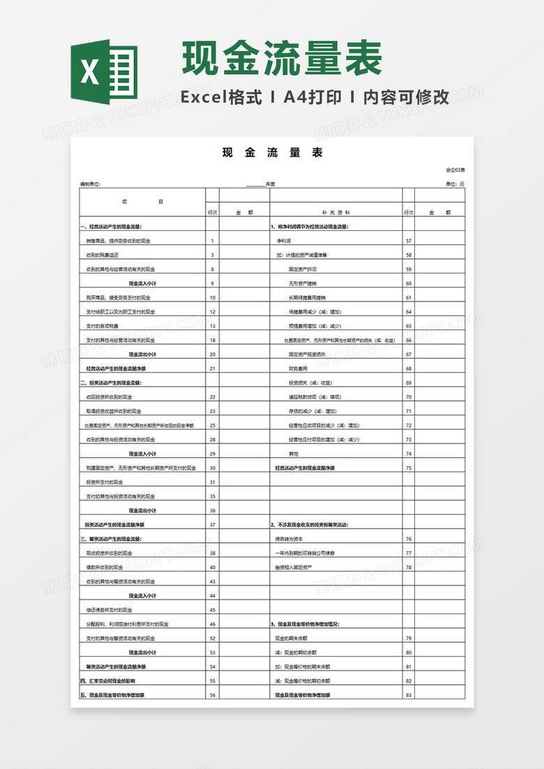 房地产公司财务报表excel表