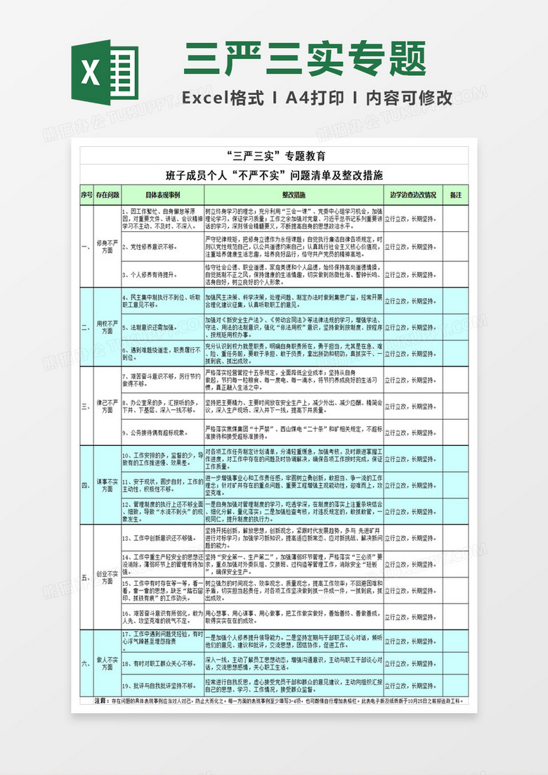 整改方案模板