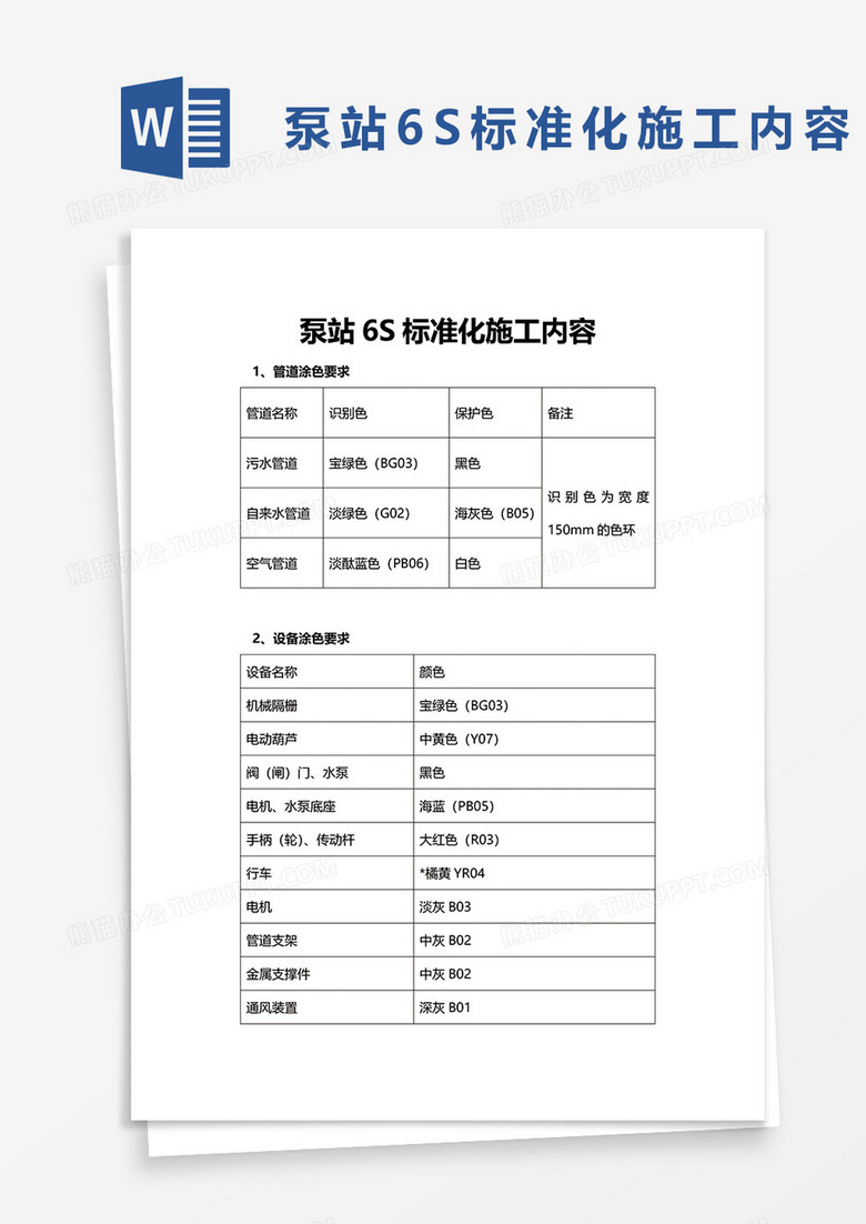 泵站6S标准化施工内容word模板