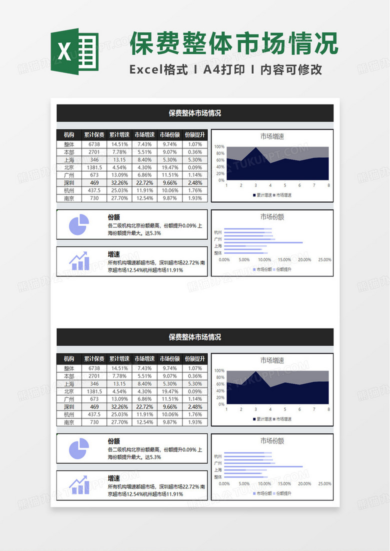 保费整体市场情况excel模板