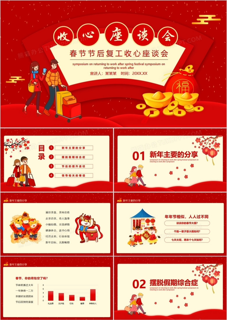 春节节后复工收心座谈会动态PPT