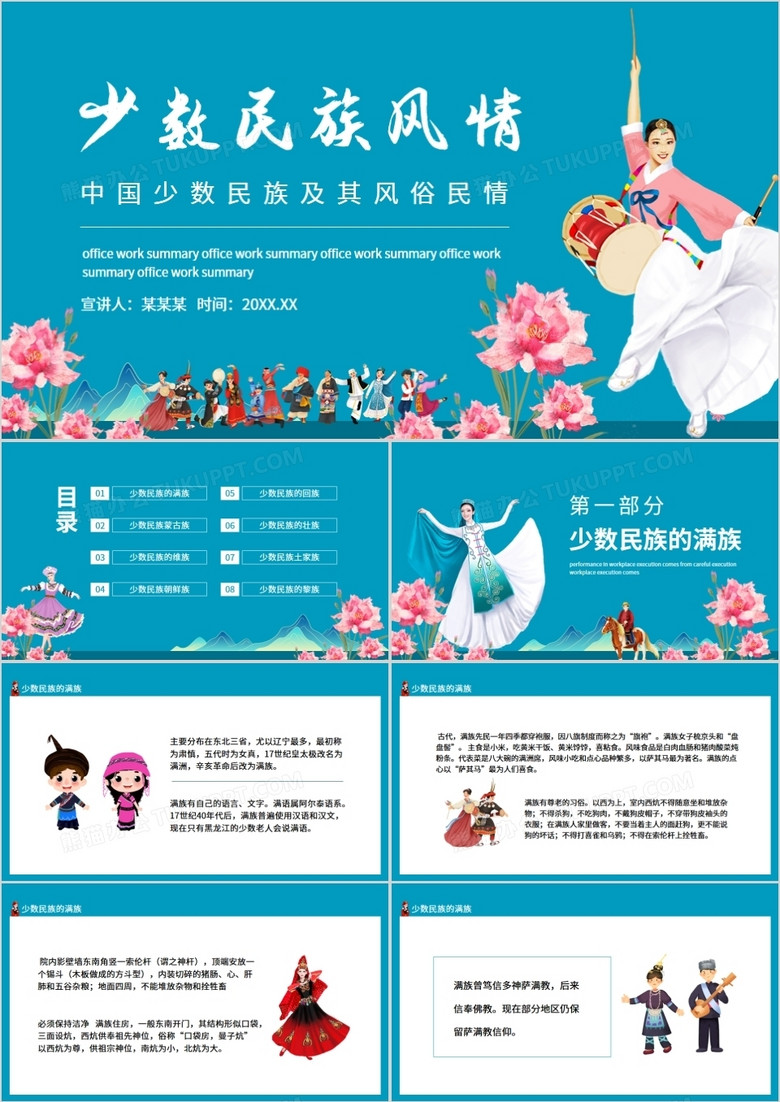 中国少数民族及其风俗民情动态PPT