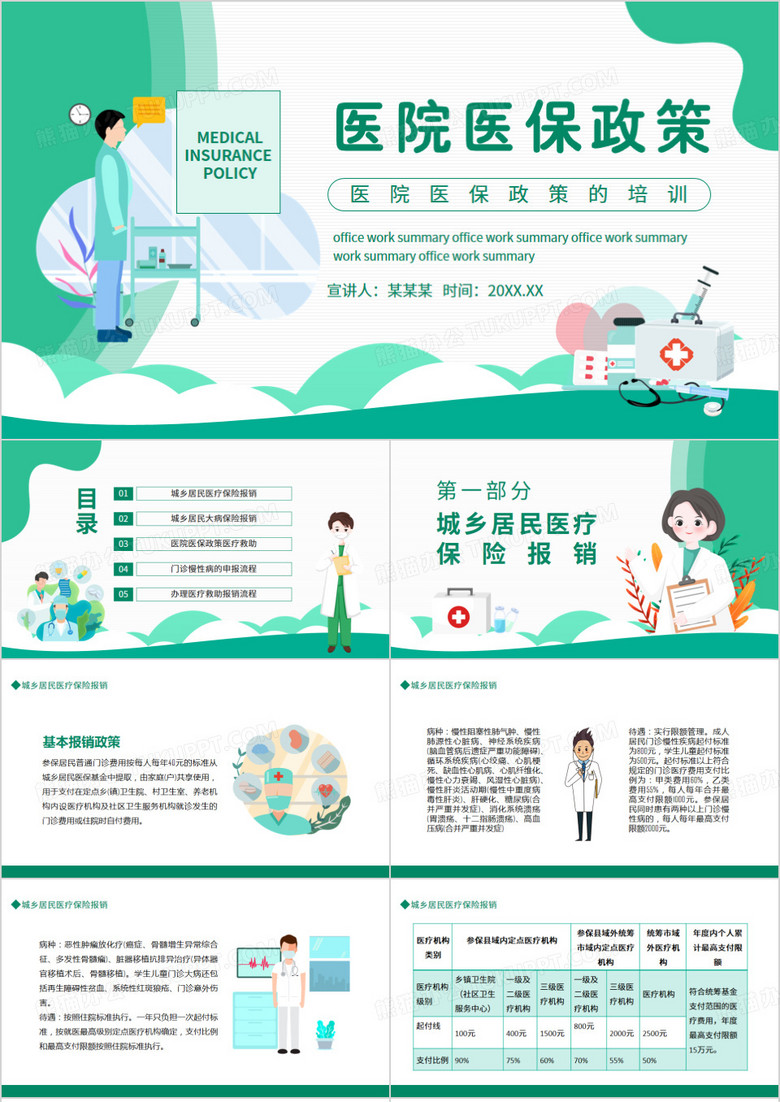 医院医保政策的培训动态PPT模板