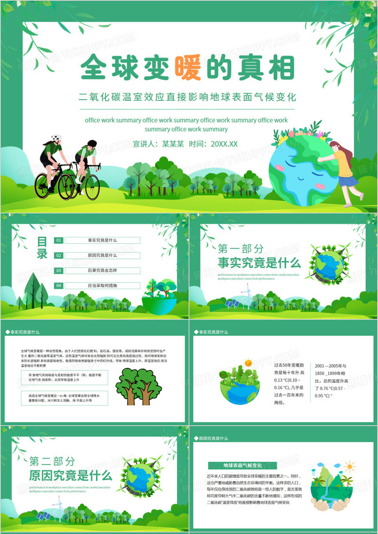 全球变暖的真相二氧化碳温室效应直接影响地球表面气候变化动态PPT