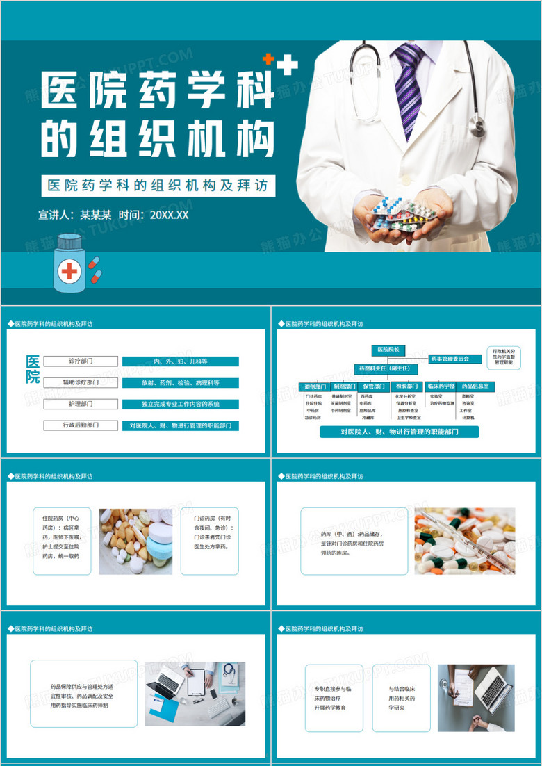 医院药学科的组织机构及拜访动态PPT