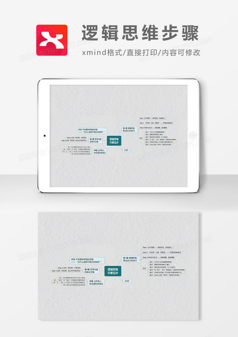  思维导图逻辑思维步骤XMind模板