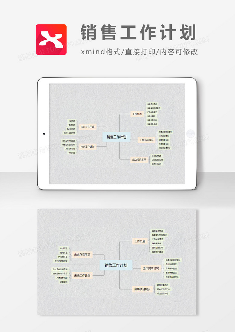 思維導(dǎo)圖銷售工作計劃XMind模板  思維導(dǎo)圖銷售工作計劃XMind模板