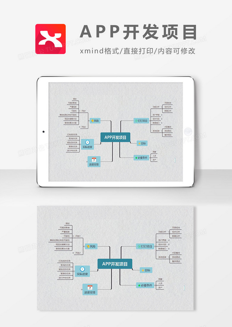  APP开发项目思维导图XMind模板