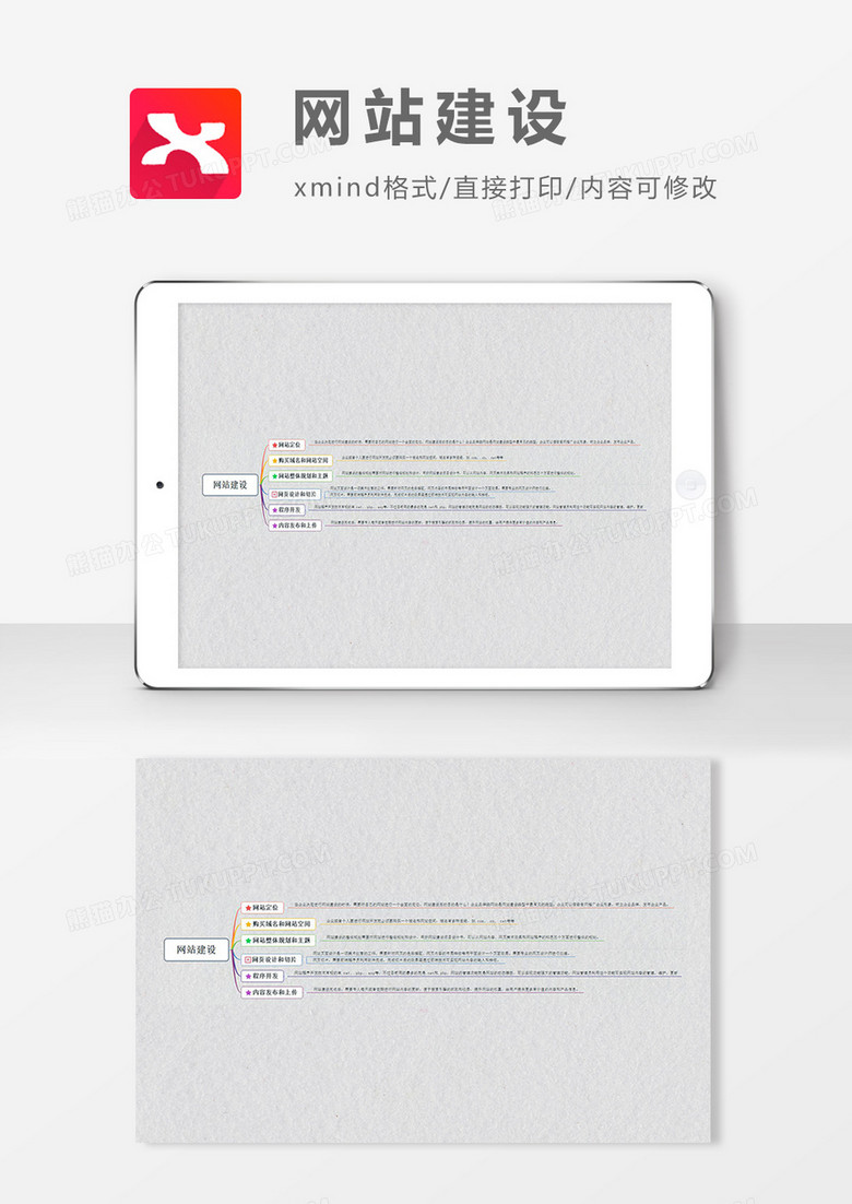 思维导图简洁网站建设XMind模板
