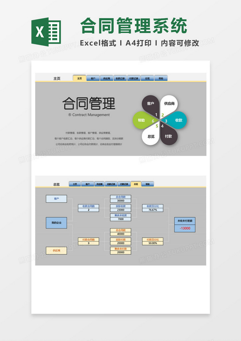 合同管理系统excel模板