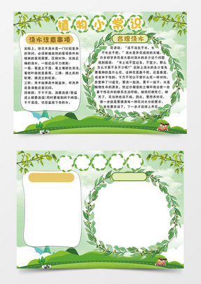 植物小常识word手抄报小报模板