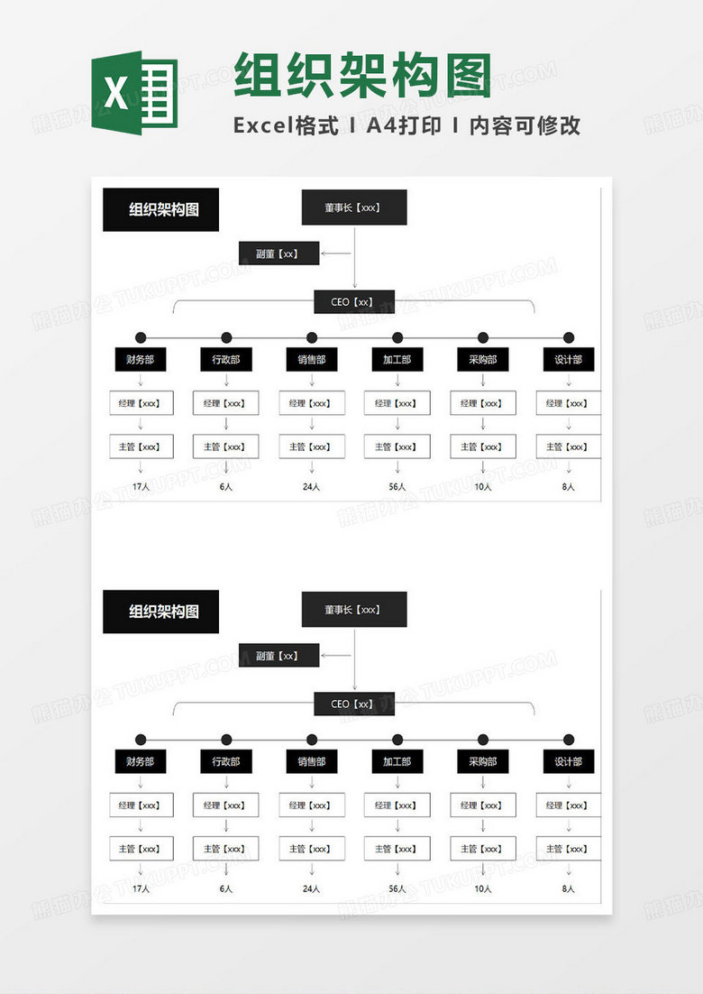 黑色简约组织架构报表 黑色简约组织架构报表