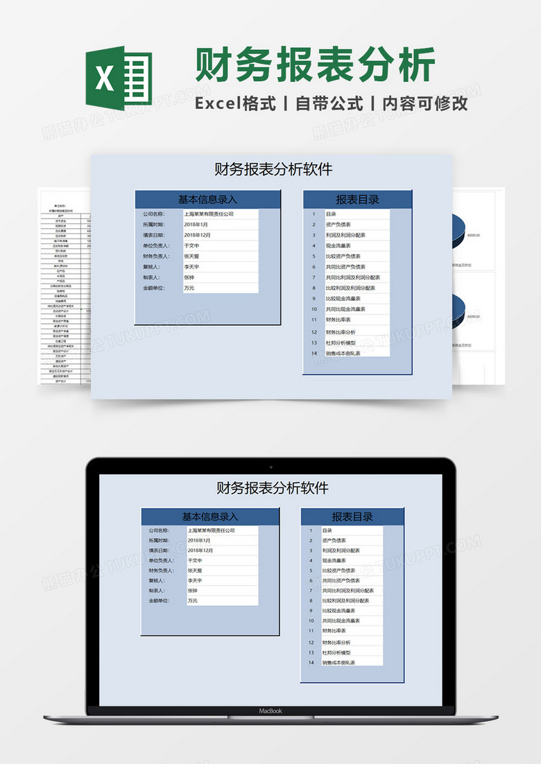 财务报表分析Excel模板