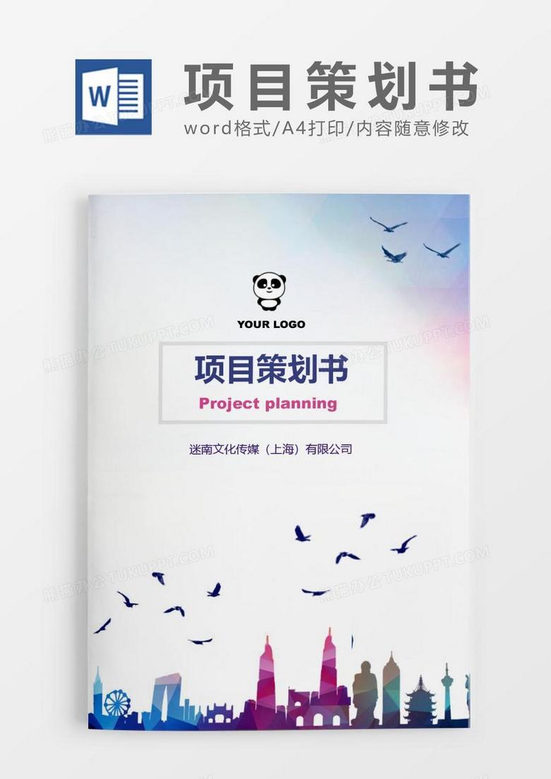 多彩企业项目策划书word模板.