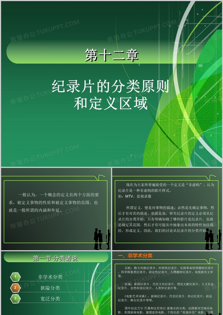 纪录片的分类和定义ppt模板