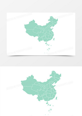 绿色简约中国地图手绘设计
