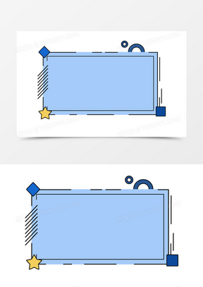 蓝色几何抽象边框352手绘卡通蓝色简约边框1042扁平简约蓝色安全施工