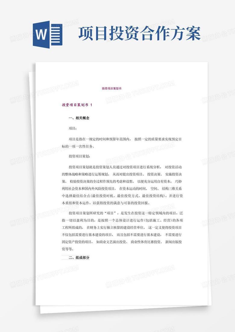 投资项目策划书