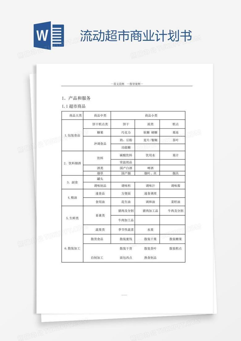 流动超市商业计划书