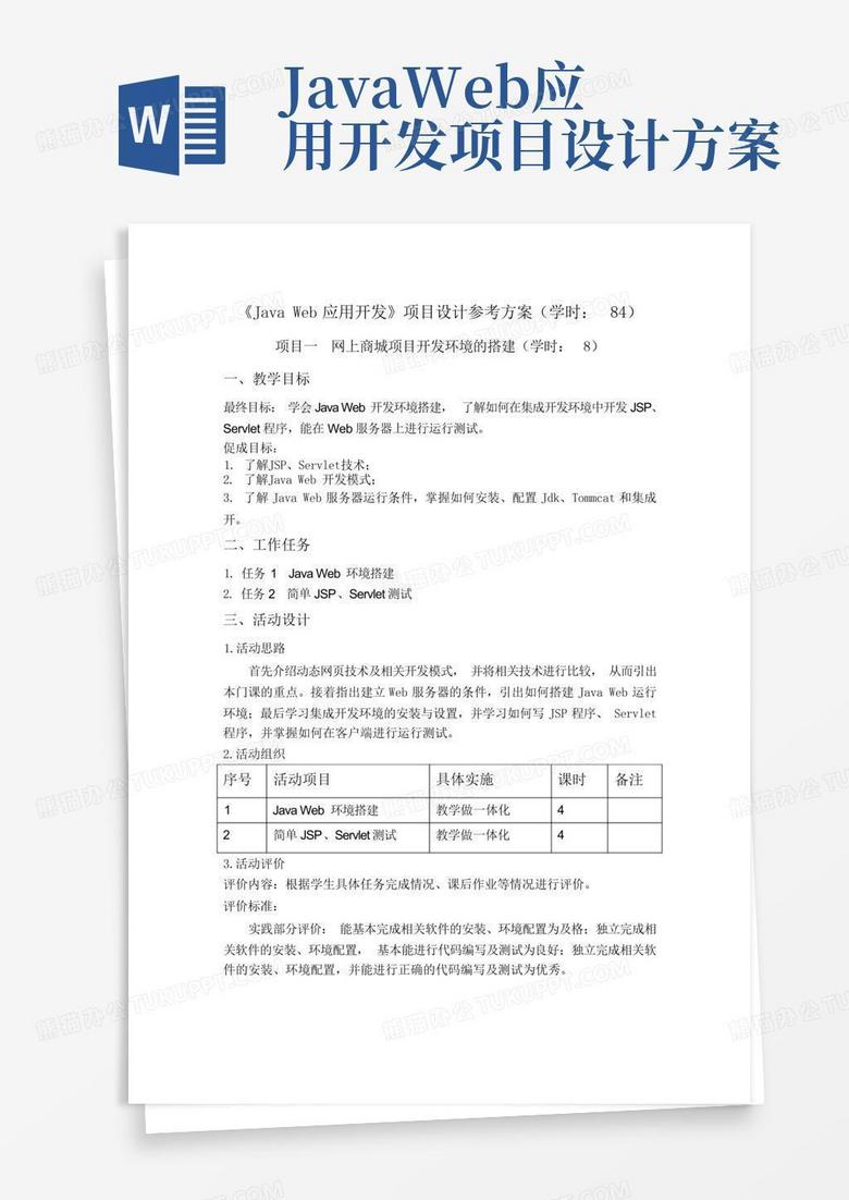 JavaWeb应用开发项目设计方案-