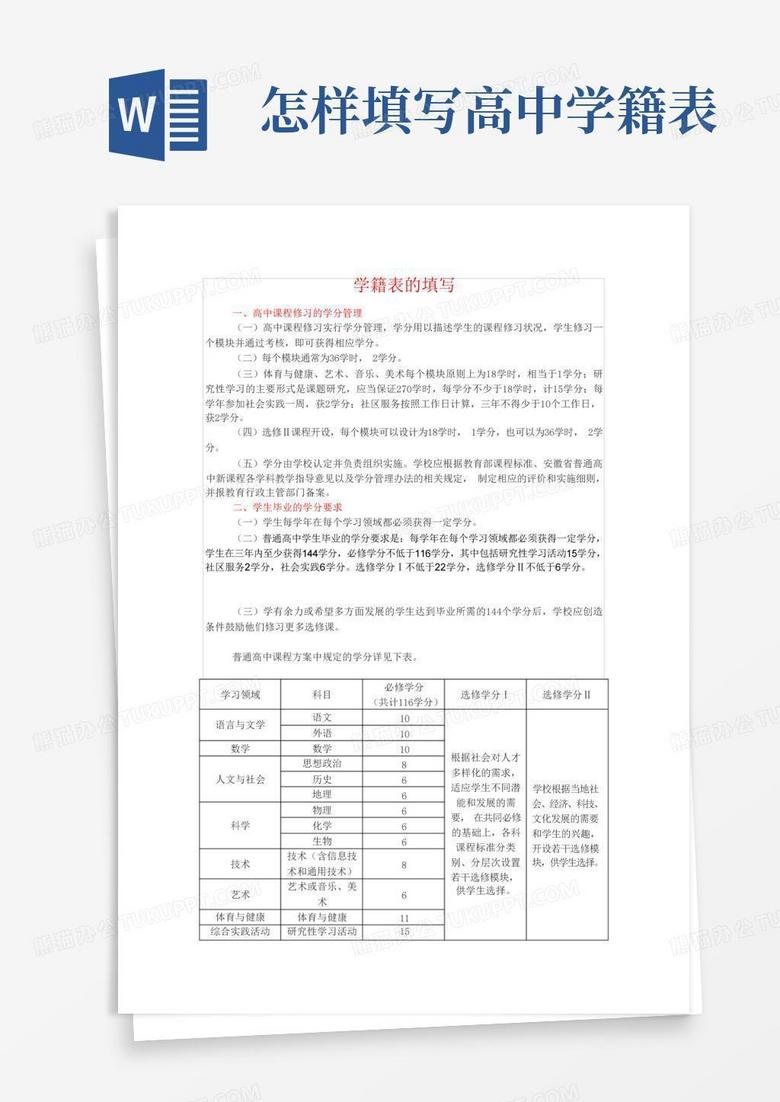 怎样填写高中学籍表