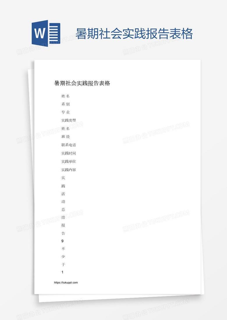 暑期社会实践报告表格