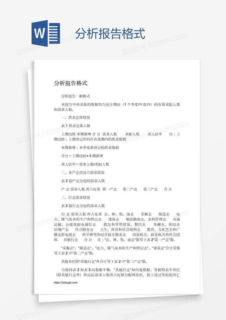 分析报告格式