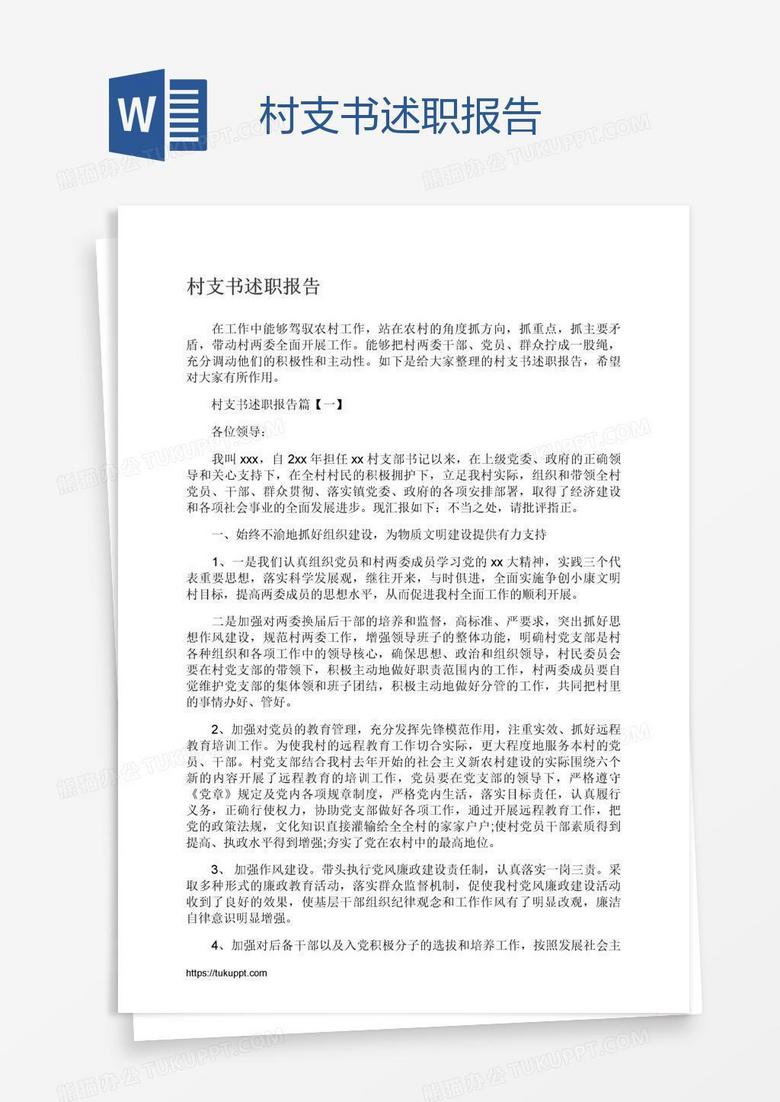 村支书述职报告