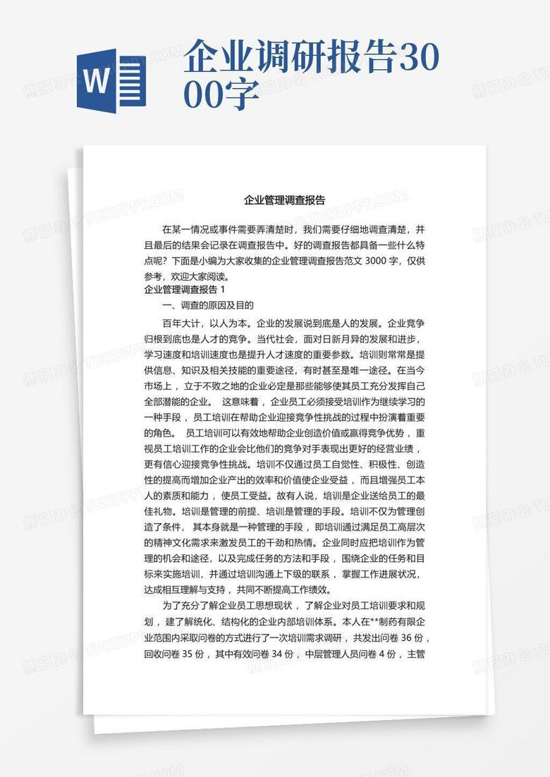 企业管理调查报告范文3000字