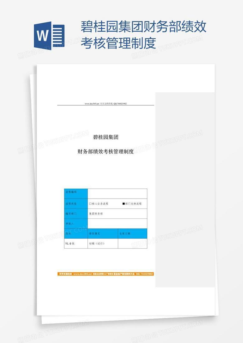 碧桂园集团财务部绩效考核管理制度